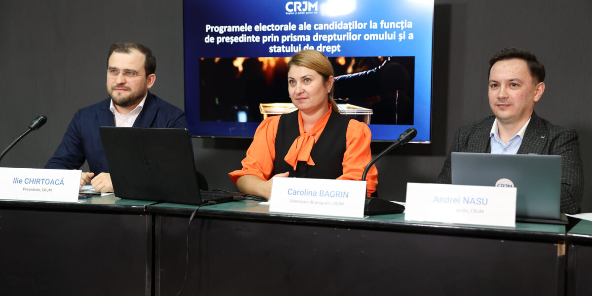 Plus-valoare pentru democrație și cetățeni: CRJM a analizat în ce măsură programele electorale ale candidaților la funcția de președinte susțin respectarea drepturilor omului și consolidarea statului de drept